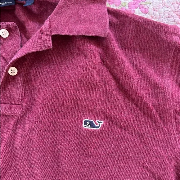 Vineyard Vines Men's Maroon Polo Long Sleeve Shirt - Picture 3 of 7